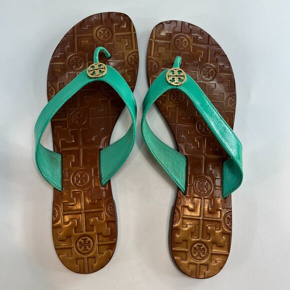 Tory Burch Thora Flip Flop Leather Sandals - Picture 8 of 11